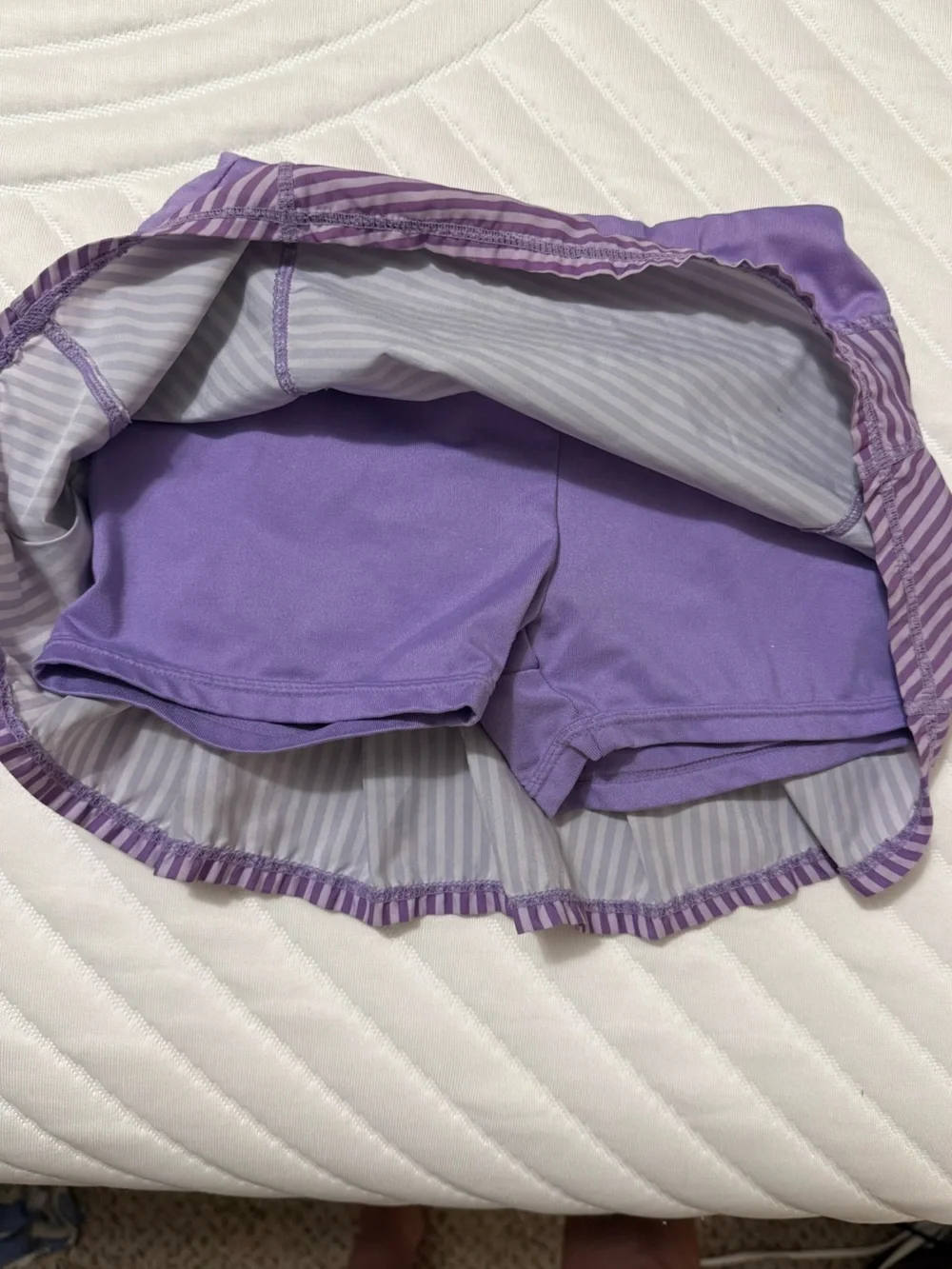 GymGo by Gymboree Girls Striped Purple Ruffled Athletic Skort